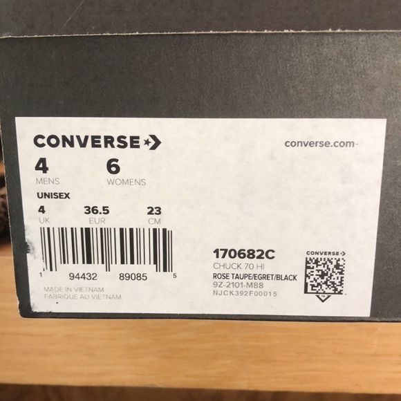 Like new CONVERSE unisex high top patchwork Chuck 70 Hi wine rose taupe women 6 - Picture 11 of 11
